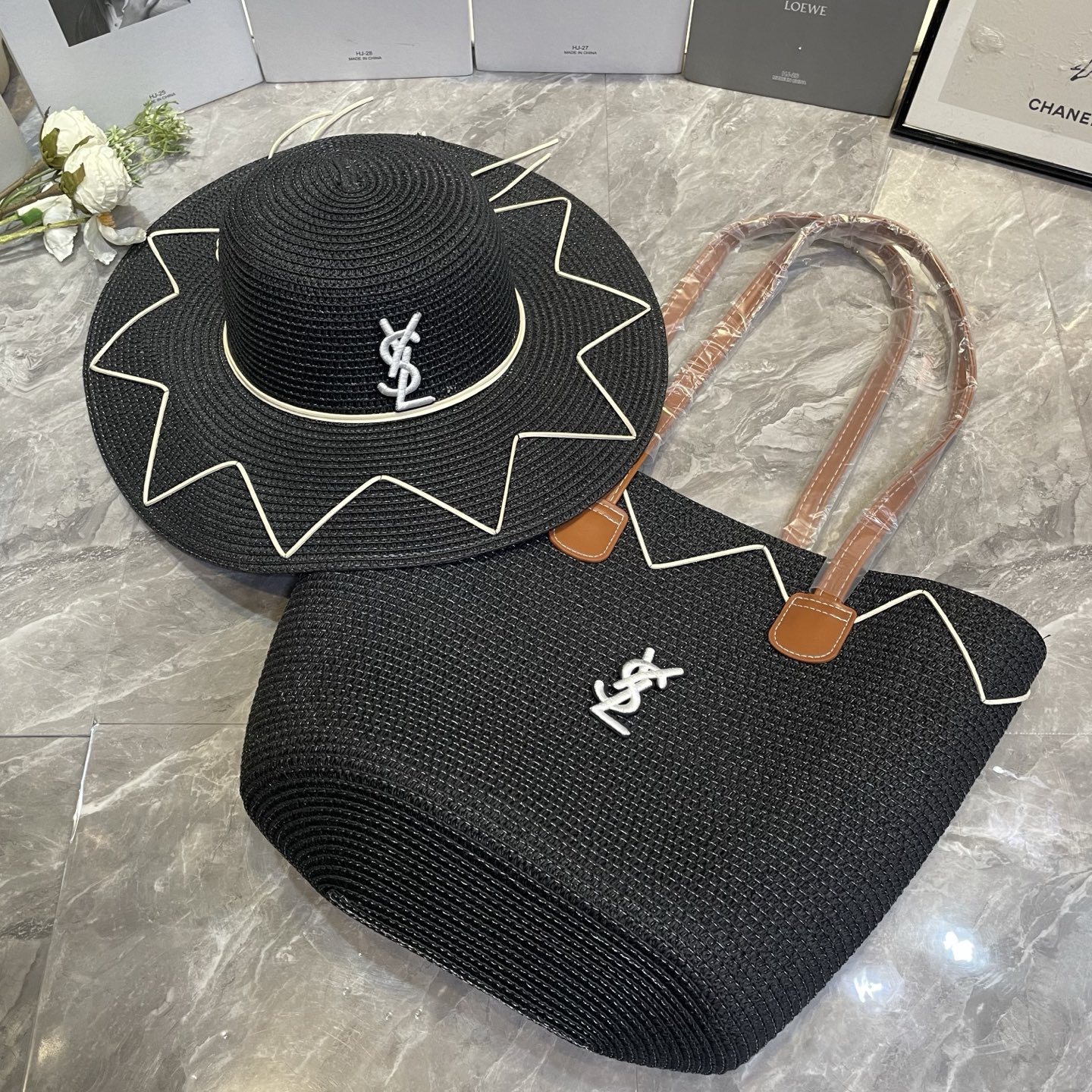 Saint Laurent 沙滩 包沙滩 大沿帽套装 ‼ ‼