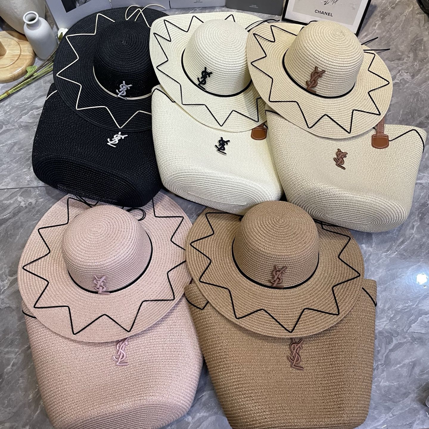 Saint Laurent 沙滩 包沙滩 大沿帽套装 ‼ ‼