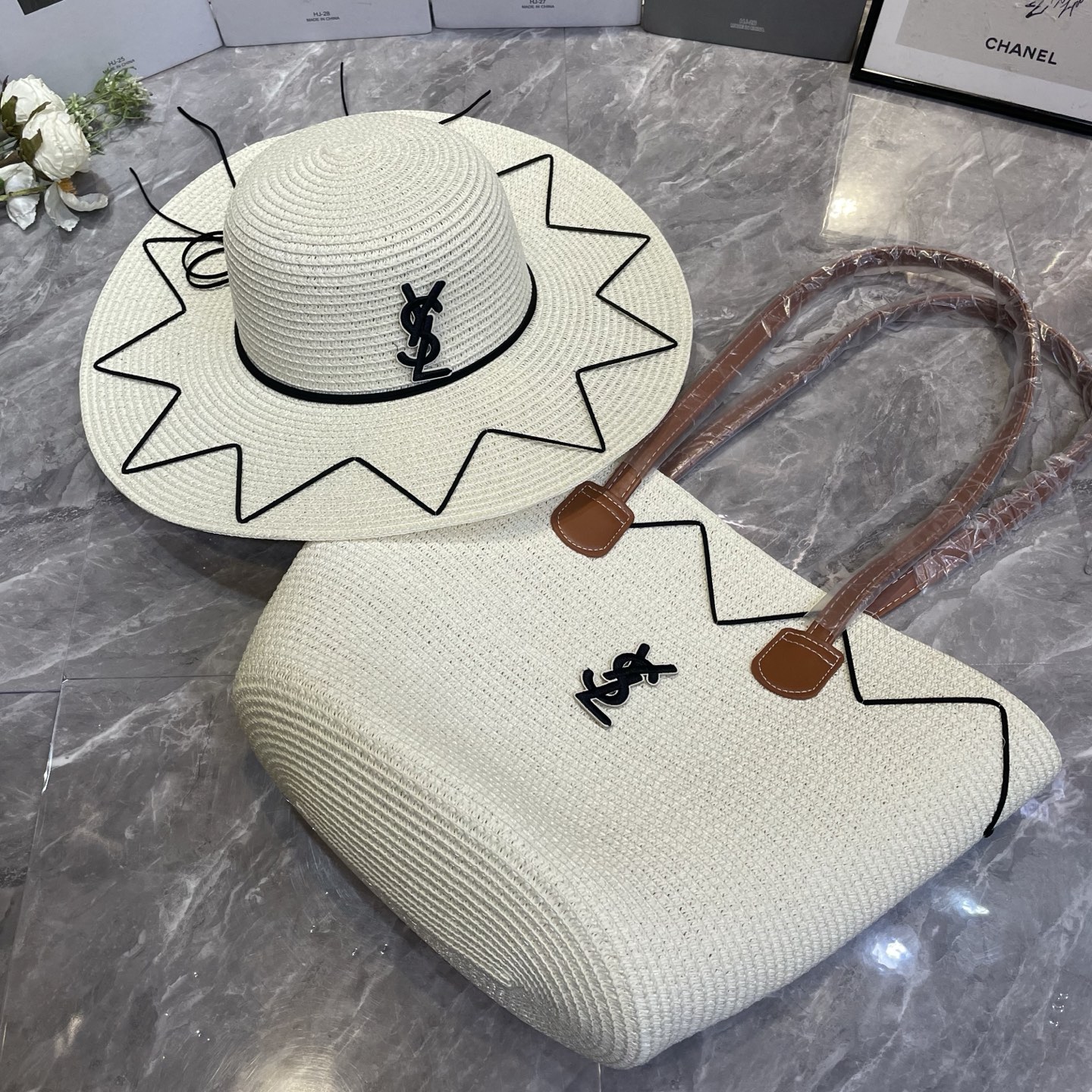 Saint Laurent 沙滩 包沙滩 大沿帽套装 ‼ ‼