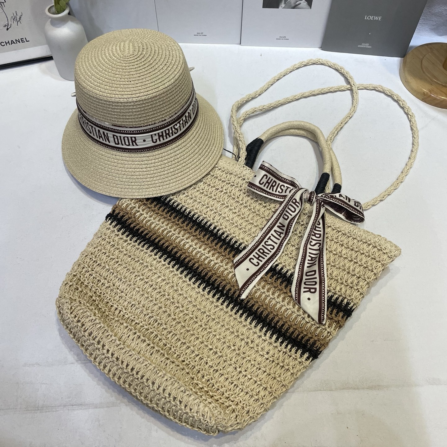 Dior 新款包包帽子两件套