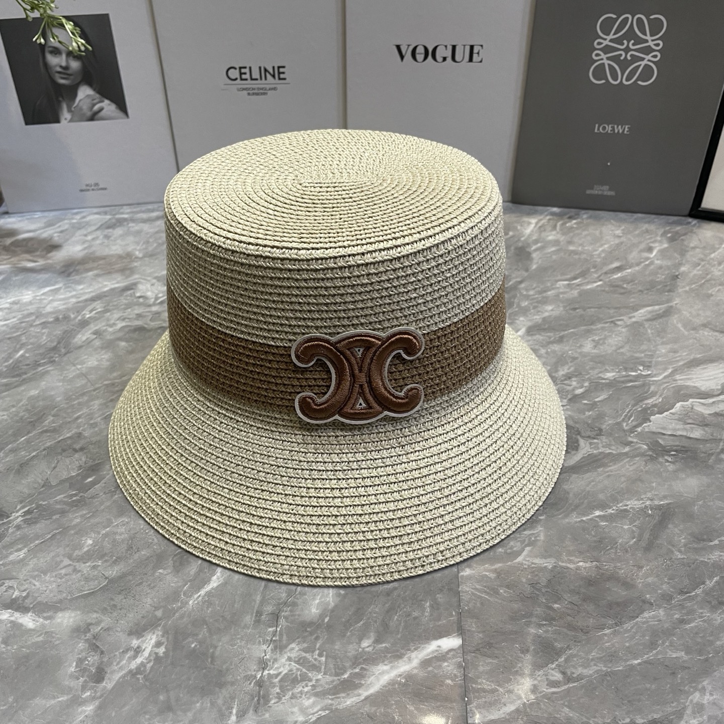 Celine 新款拼色草帽