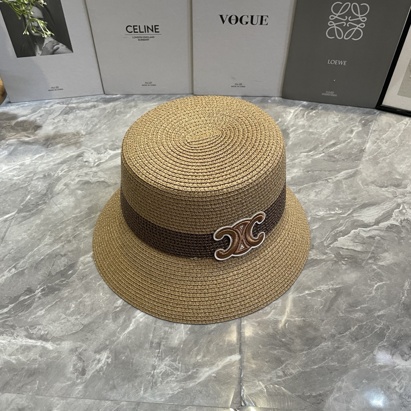 Celine 新款拼色草帽