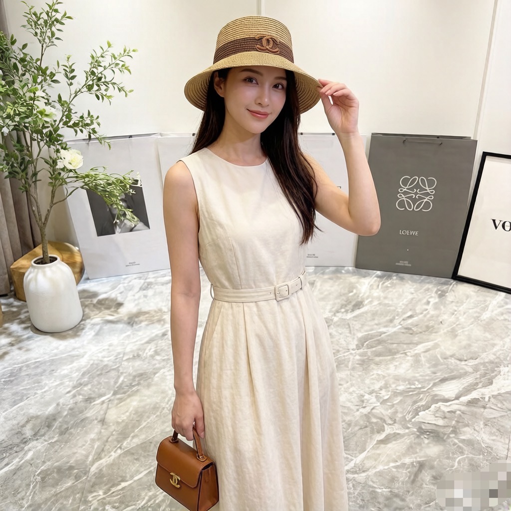 Chanel 新款拼色草帽