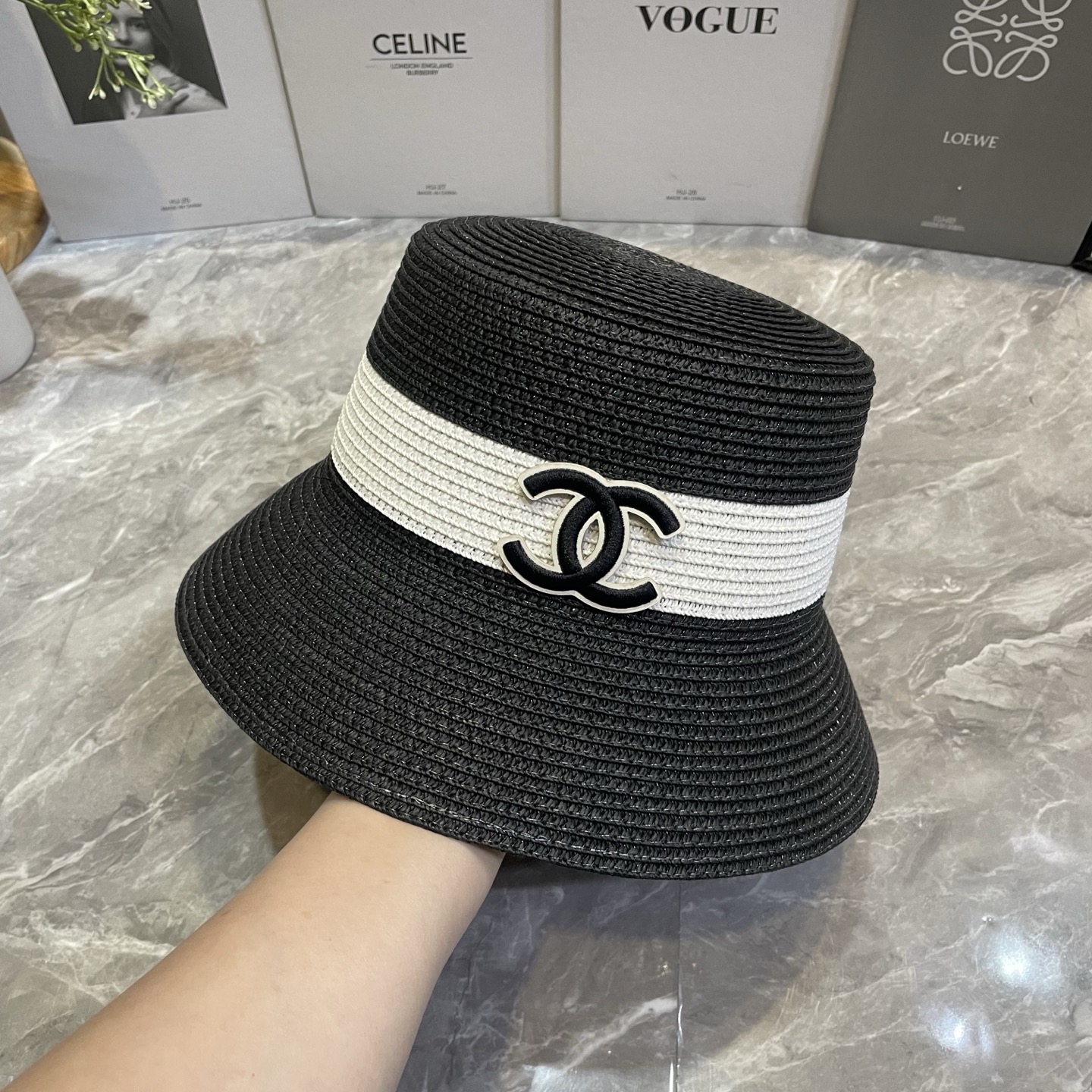 Chanel 新款拼色草帽