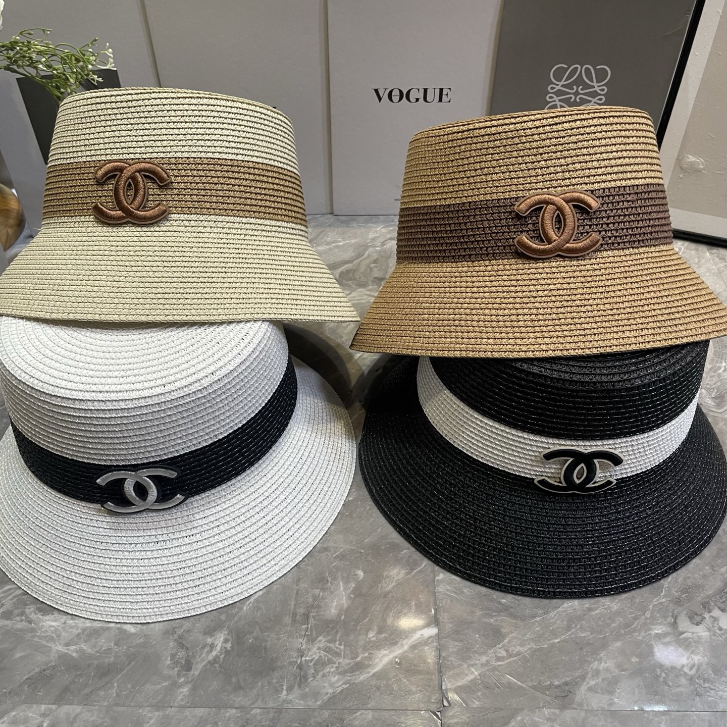 Chanel 新款拼色草帽