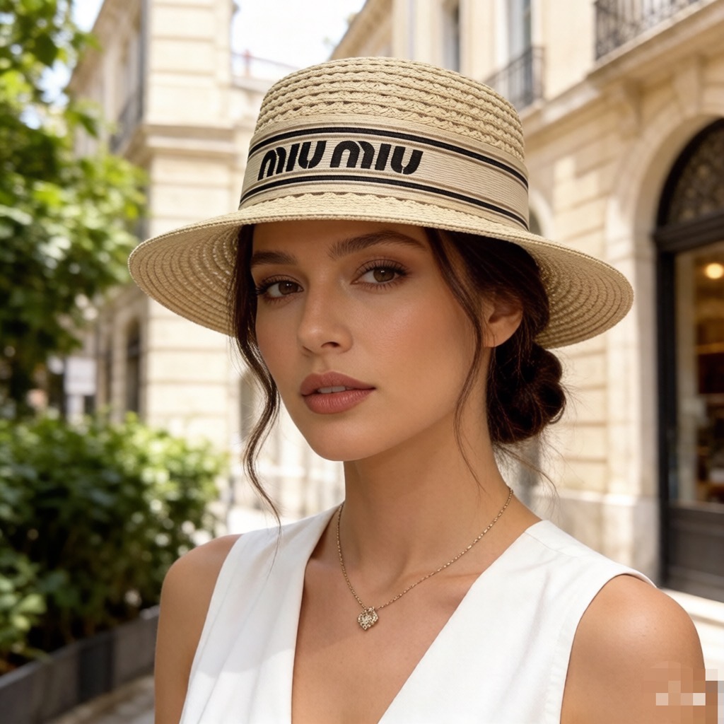 NO:897006,Special price with dust bag. [MIUMIU Miu Miu] 2026 new flat-top densely woven basin hat, straw hat, sun protection and easy to match, outdoor travel hat straw hat fisherman hat baseball cap, hat, miumiu, espadrilles, hats19860909特价配防尘袋.【MIUMIU缪缪】2026新款平顶密织盆帽草帽,遮阳又好搭,出街旅行单品帽子草帽渔夫帽棒球帽,帽子,miumiu,espadrilles,hats,hat
