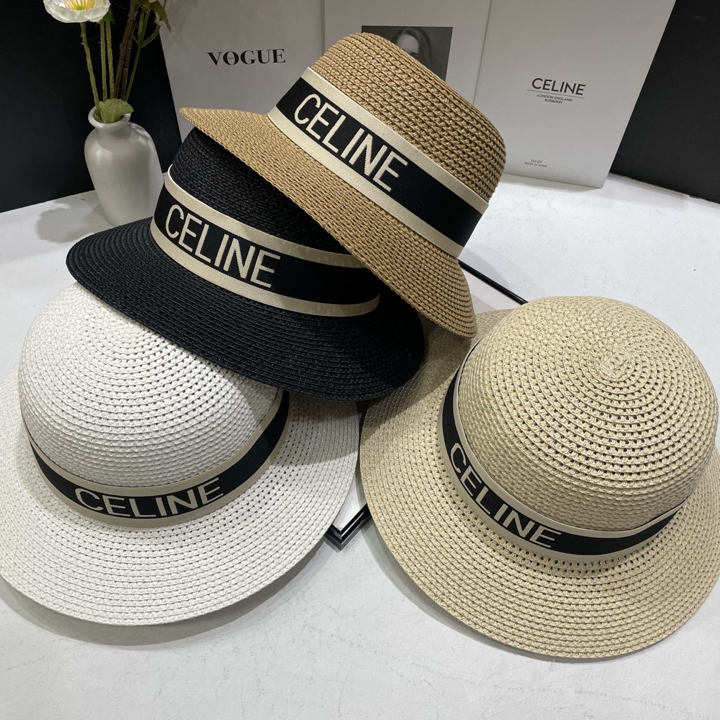 NO:897062,Special price with dust bag. [CELINE Celine] 2026 new webbing densely woven flat-top basin hat, straw hat, sunshade and easy to match, outdoor travel item hat straw hat fisherman hat baseball cap, hat, celine, celine, espadrilles, hats19860909特价配防尘袋.【CELINE赛琳】2026新款织带密织平顶盆帽草帽,遮阳又好搭,出街旅行单品帽子草帽渔夫帽棒球帽,帽子,celine,celine,espadrilles,hats,hat