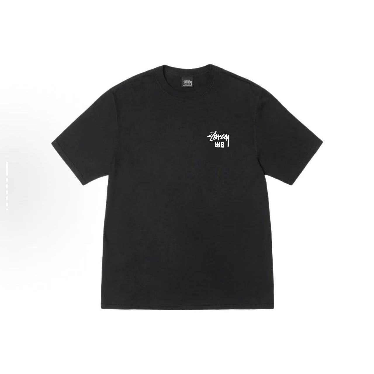 P40 STUSSY SS26 Camiseta de manga corta con estampado de letras WB para hombre y mujer, 230 gramos de algodón puro, ver…