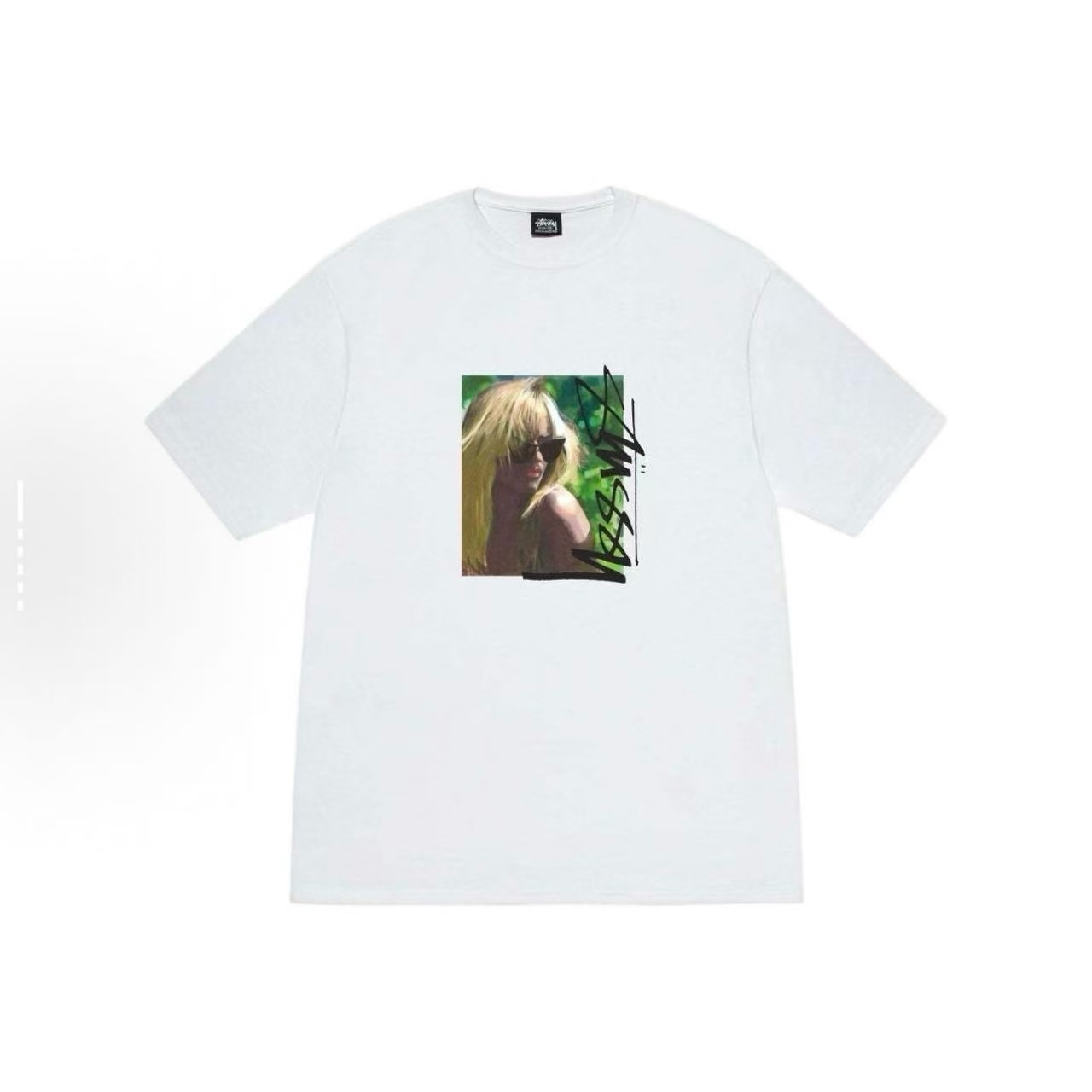 P40 STUSSY SS26 Camiseta de manga corta con estampado de mujer, unisex, 230g de algodón puro, versión correct…