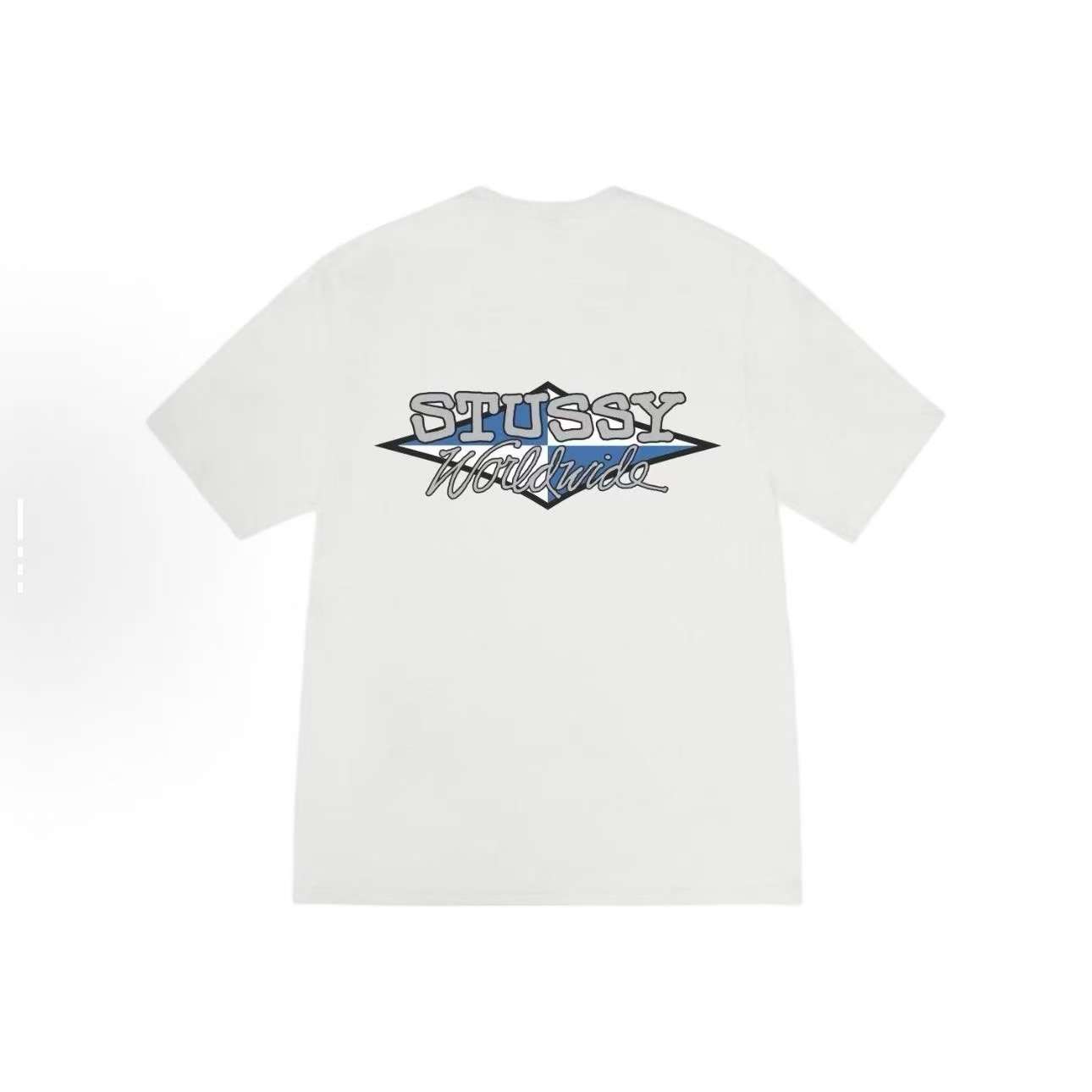 P40 STUSSY SS26 Camiseta de manga corta con estampado de letras para hombre y mujer, 230 gramos de algodón pu…