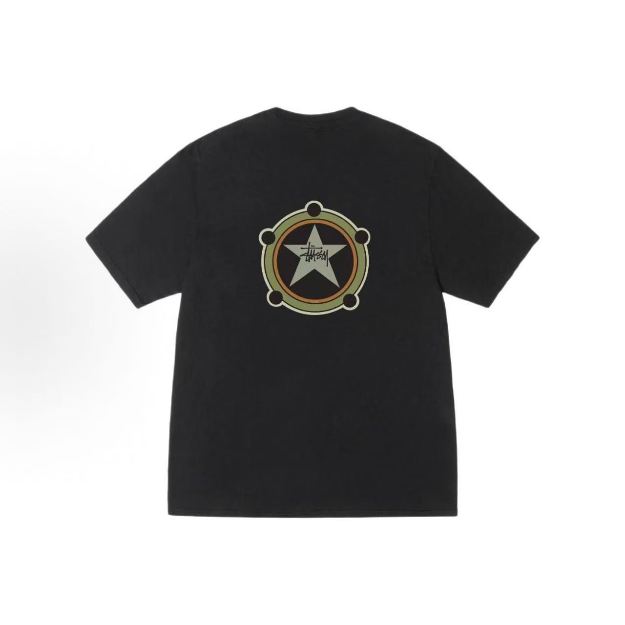 P40 STUSSY SS26 Camiseta de manga corta con estampado de estrella de cinco puntas para hombre y mujer, 230 gr…
