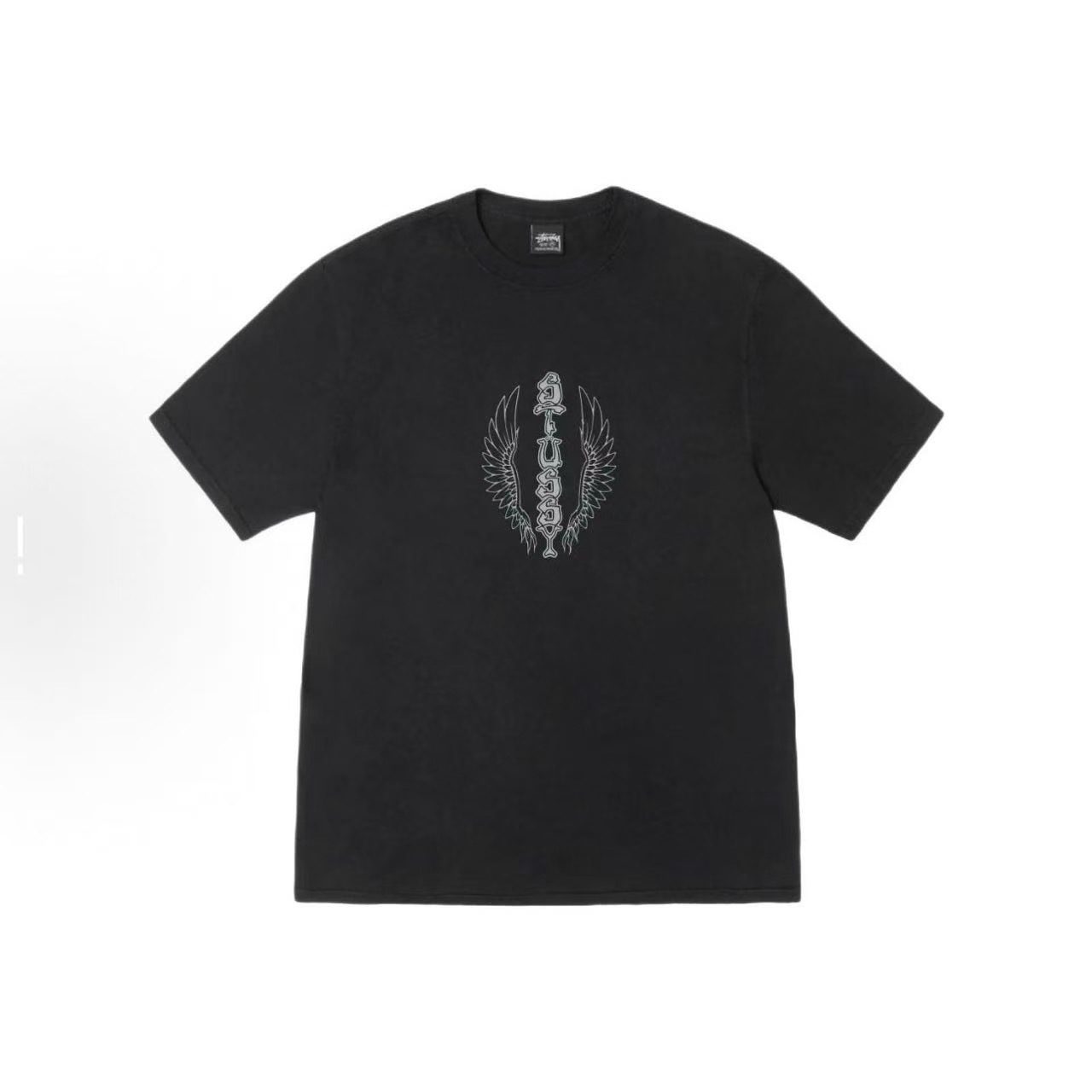 P40 STUSSY SS26 Camiseta de manga corta con estampado de alas para hombre y mujer, 230 gramos de algodón puro, versión …