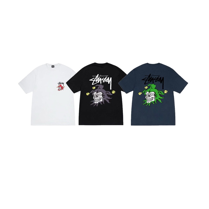 P40 STUSSY SS26 Camiseta de manga corta con estampado de letras para hombre y mujer, 230 gramos de algodón puro, versió…