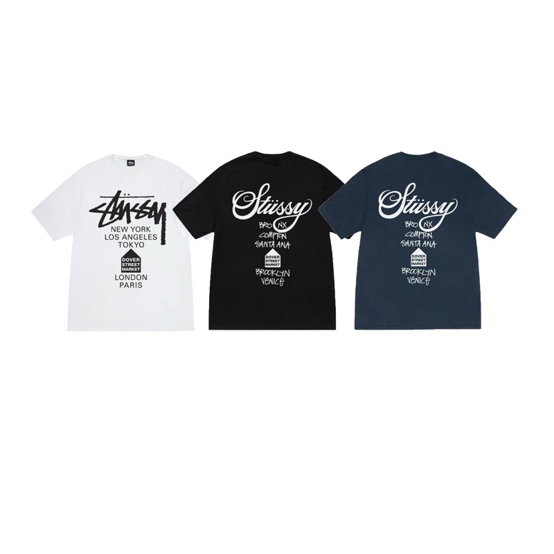 P40 STUSSY Stussy SS25 DSM Collaboration World Tour Print Short Sleeve T-shirt Unisex 230g Cotton. Correct version same…