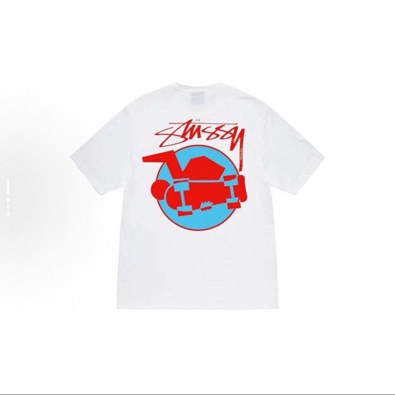P40 STUSSY SS25 Estampado de excavadora camiseta de manga corta unisex 230g algodón puro versión correcta igu…