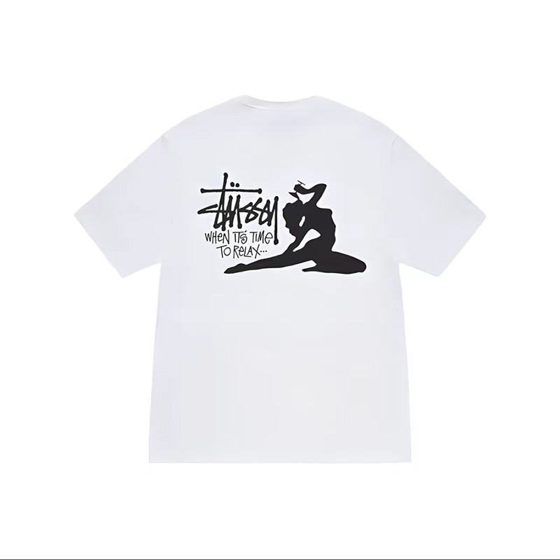 P40 STUSSY SS25 Estampado de mujer camiseta de manga corta unisex 230g algodón puro versión correcta igual que la autén…