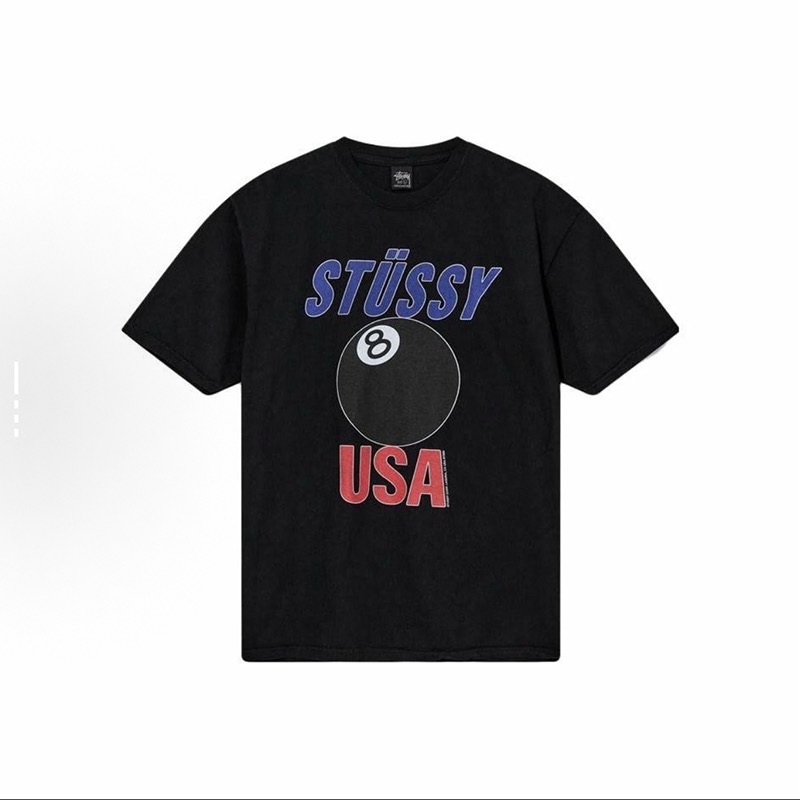 P40 STUSSY斯图西 SS25 Camiseta de bola americana 8 para hombre y mujer, 230 gramos de algodón puro, versión correcta idént…