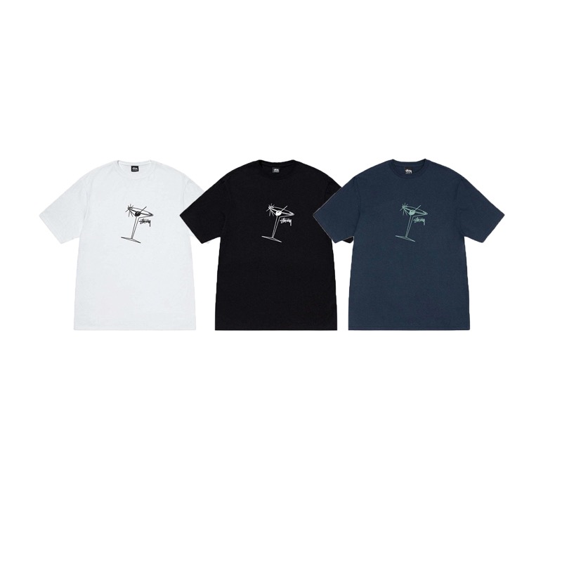 P40 STUSSY斯图西 SS25 Camiseta de copa de vino para hombre y mujer, 230 gramos de algodón puro, versión correcta…