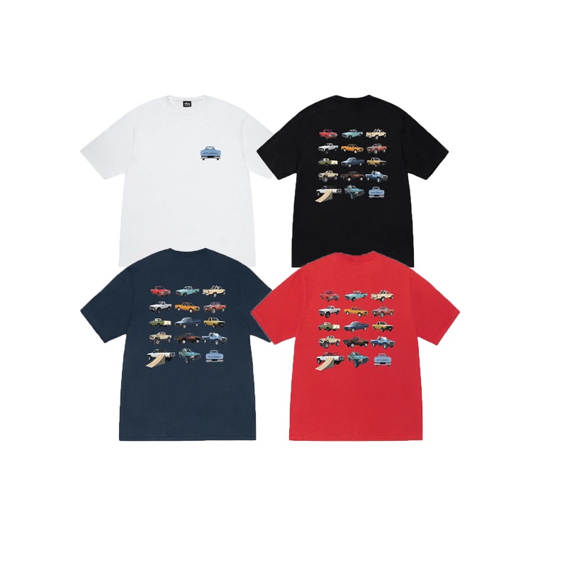 P40 STUSSY SS25 camiseta de manga corta unisex con estampado de coche Pikachu 230g algodón puro versión correcta igual …