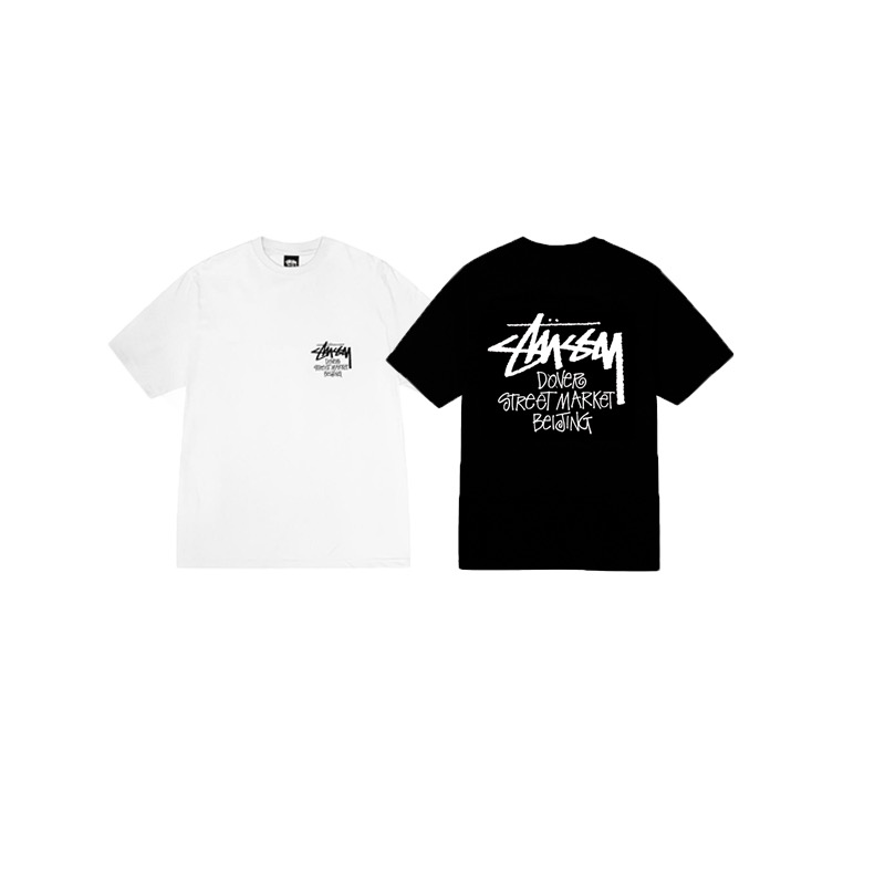 P40 STUSSY SS25 Camiseta de manga corta con estampado de edición limitada DSM de Pekín para hombre y mujer, 230 gramos …