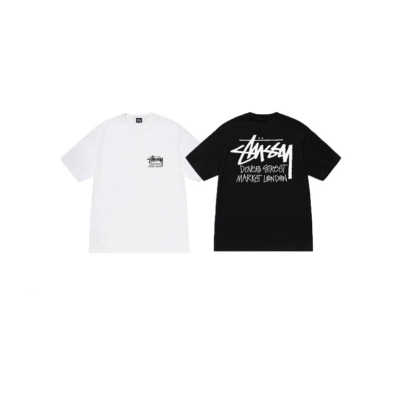 P40 STUSSY SS25 Camiseta de manga corta con estampado de edición limitada DSM para hombre y mujer, 230 gramos de algodó…