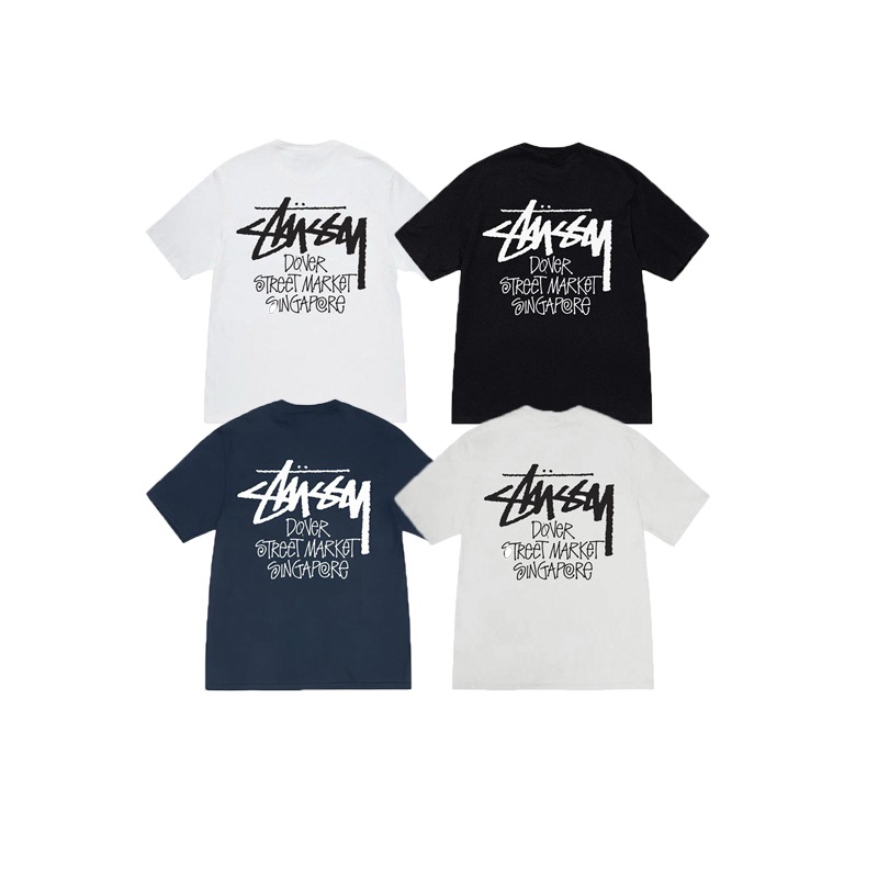 P40 STUSSY SS25 Camiseta de manga corta con estampado de edición limitada DSM para hombre y mujer, 230 gramos de algodó…