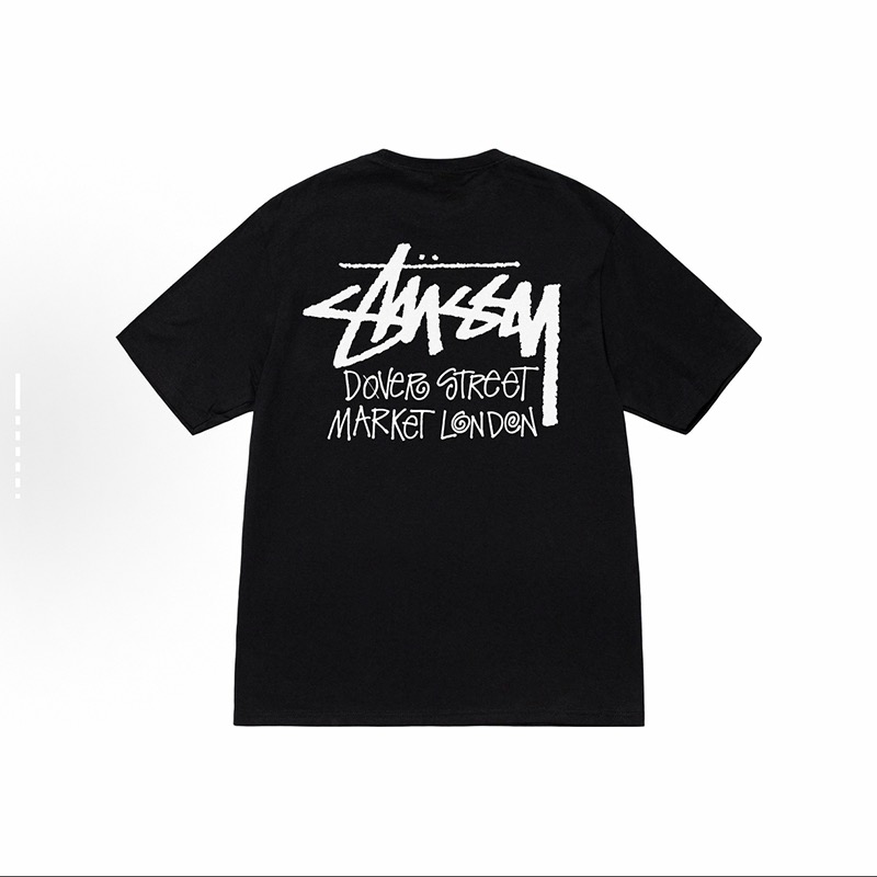 P40 STUSSY SS25 Camiseta de manga corta con estampado de edición limitada DSM para hombre y mujer, 230 gramos de algodó…