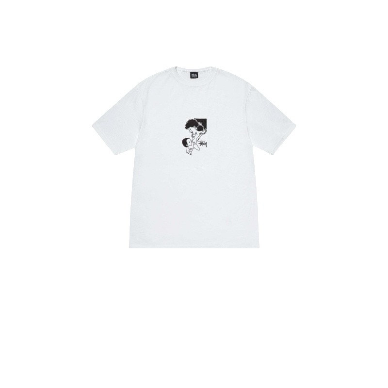P40 STUSSY Stussy SS25 edición limitada del Día de la Madre estampado camiseta de manga corta unisex 230g alg…