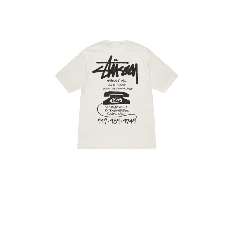 P40 STUSSY Stussy SS25 teléfono estampado camiseta de manga corta unisex 230g algodón puro versión correcta i…