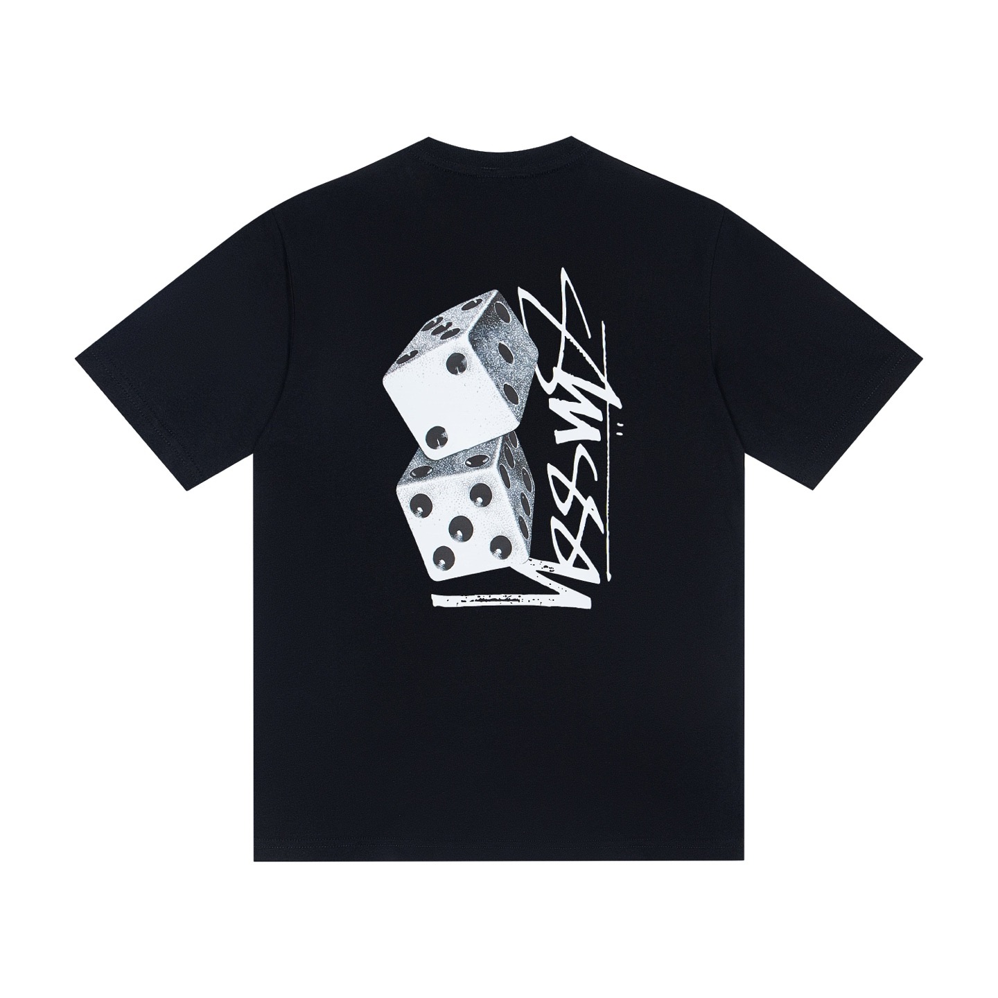 P40 Stussy 斯图西 经典宽松骰子Logo短袖T恤 男女同款 颜色：黑色 白色 尺码：S M L XL X XL 克重：纯棉230克 潮牌双纱