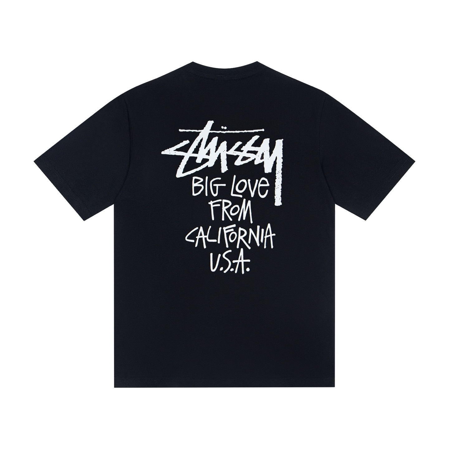 P40 Stussy 斯图西 BIG LOVE TEE 涂鸦签名Logo百搭日常宽松短袖T恤 男女同款 颜色：黑色 白色 尺码：S M L XL XXL 克重：纯棉230克 潮牌双纱