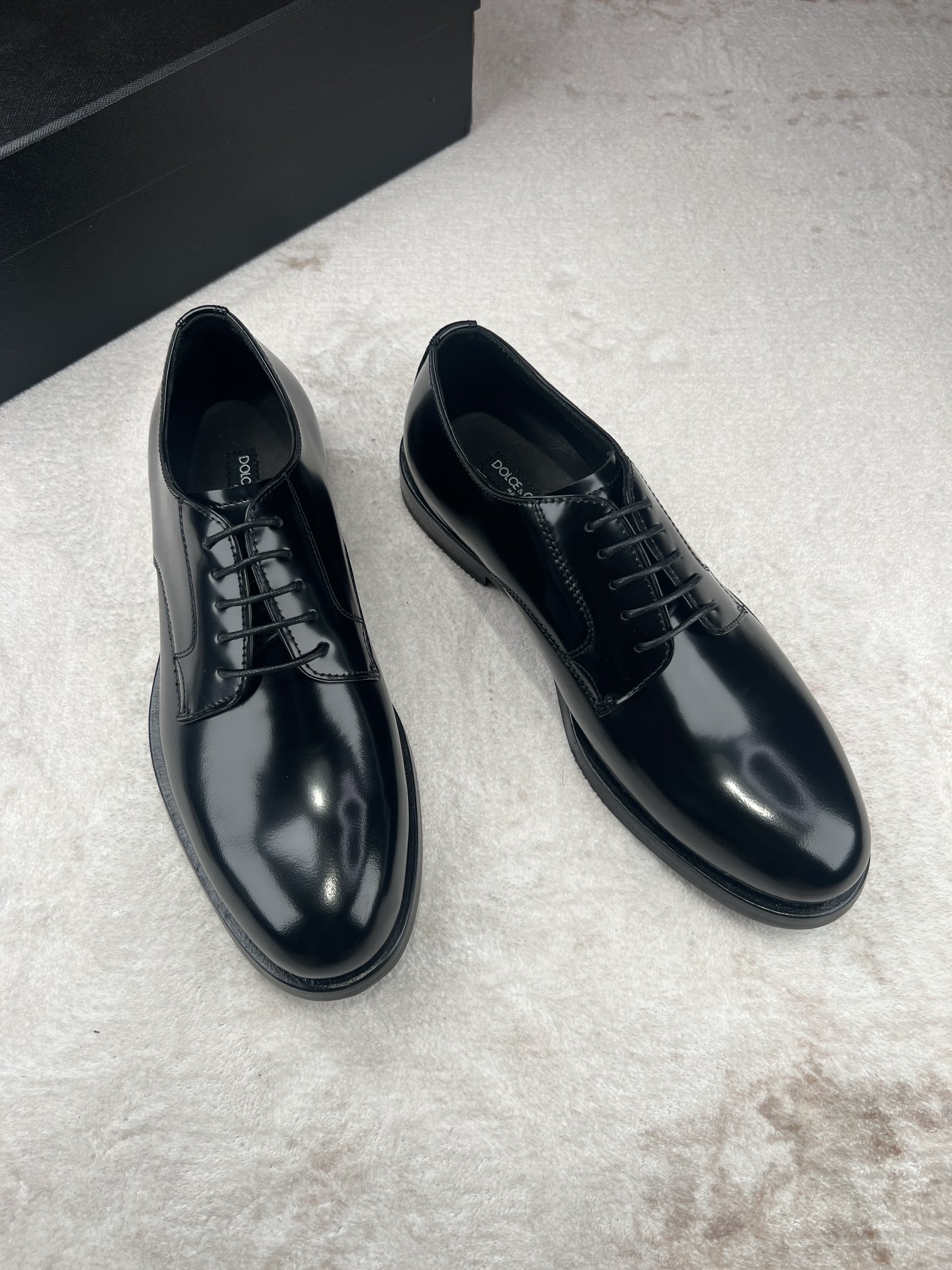 D&G Dolce & Gabbana cuero brillante de negocios zapatos casuales de los hombres Lefebvre zapatos, el