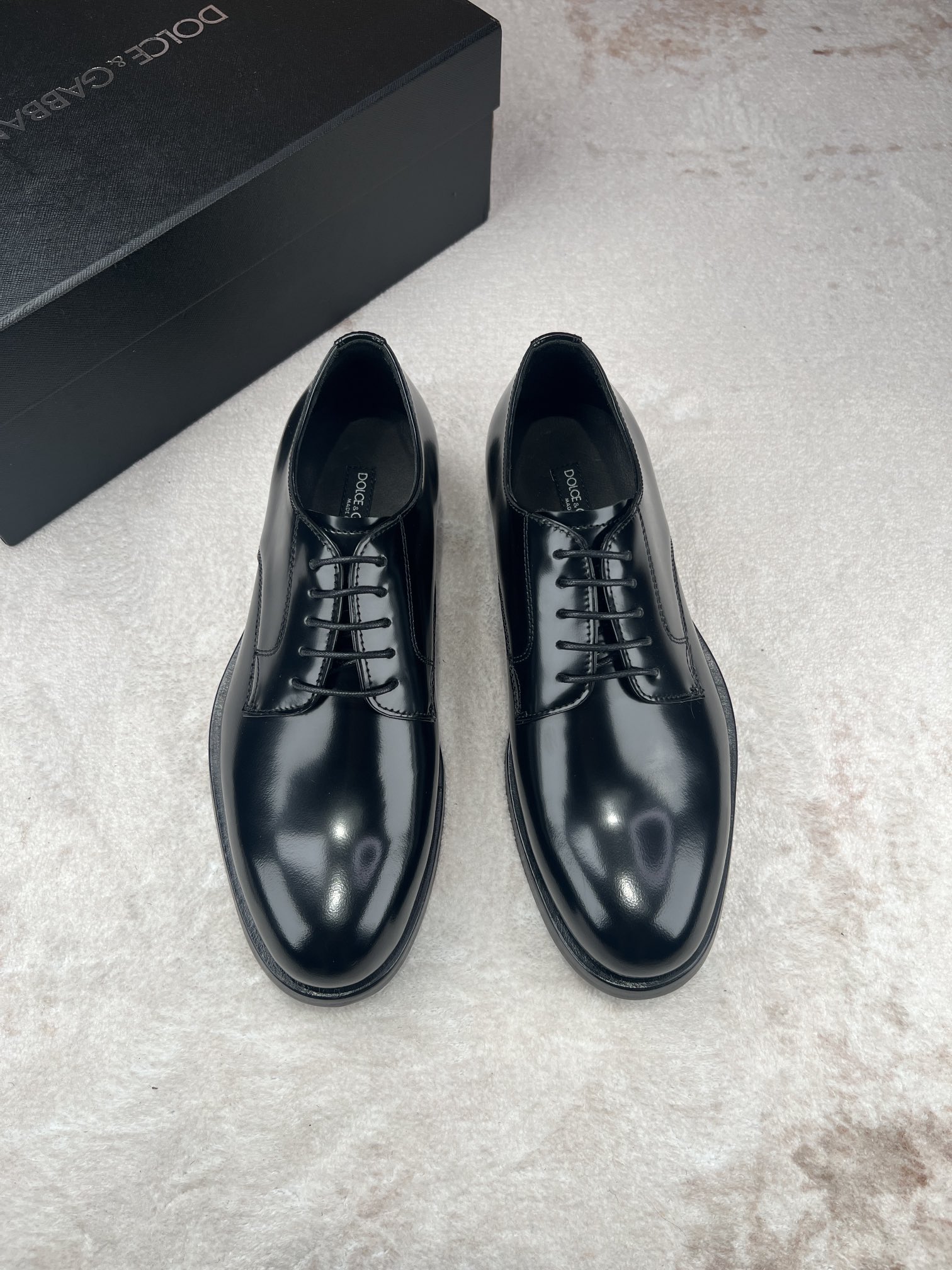 D&G Dolce & Gabbana cuero brillante de negocios zapatos casuales de los hombres Lefebvre zapatos, el