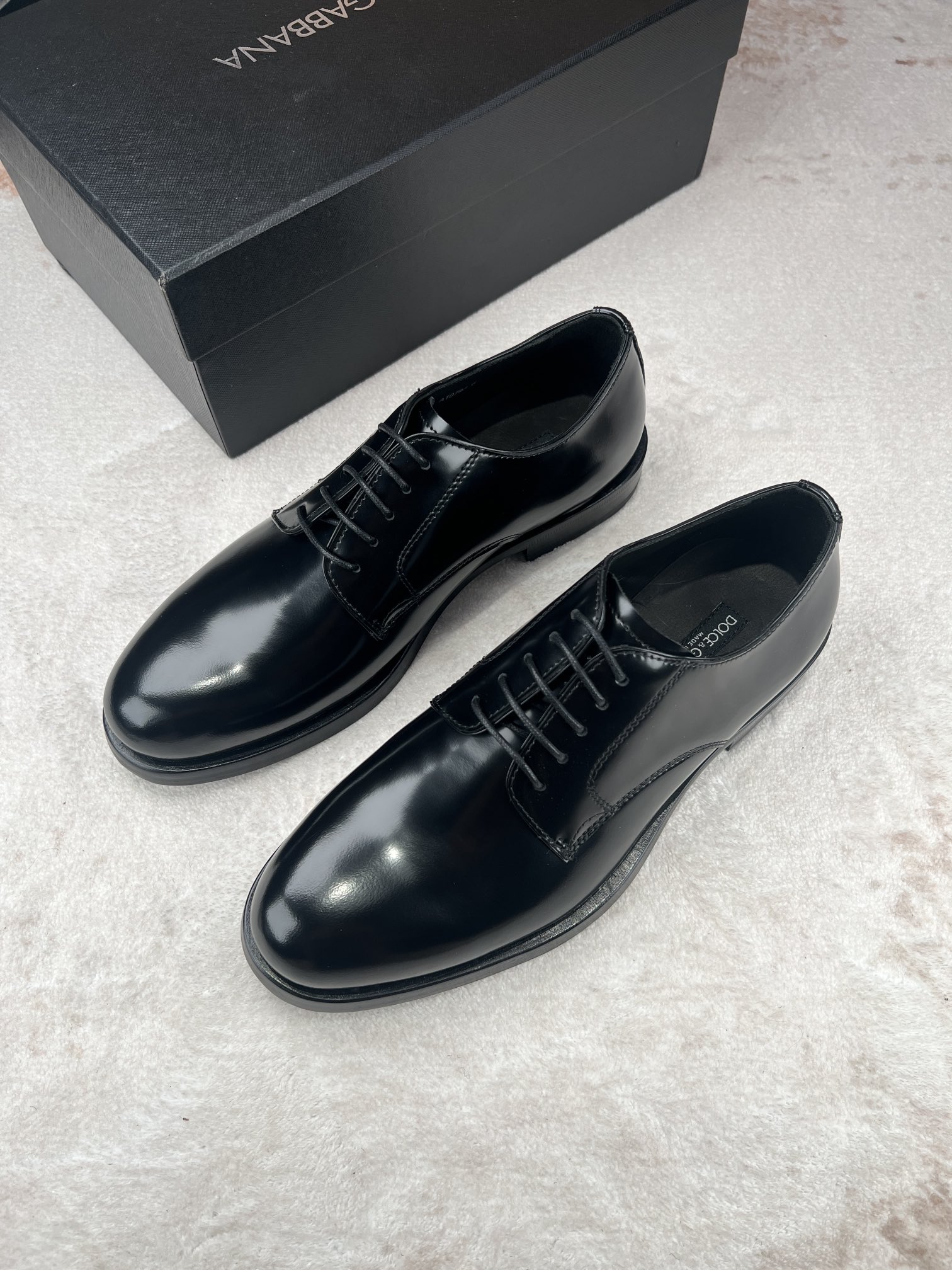 D&G Dolce & Gabbana cuero brillante de negocios zapatos casuales de los hombres Lefebvre zapatos, el