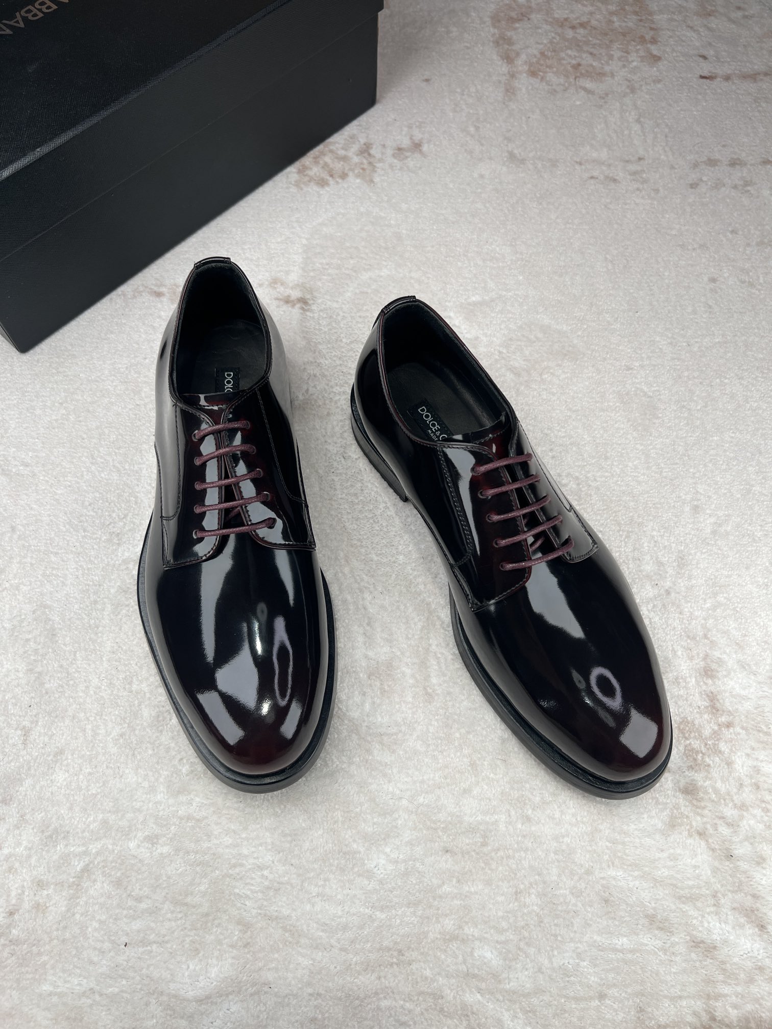 D&G Dolce & Gabbana cuero brillante de negocios zapatos casuales de los hombres Lefebvre zapatos, el