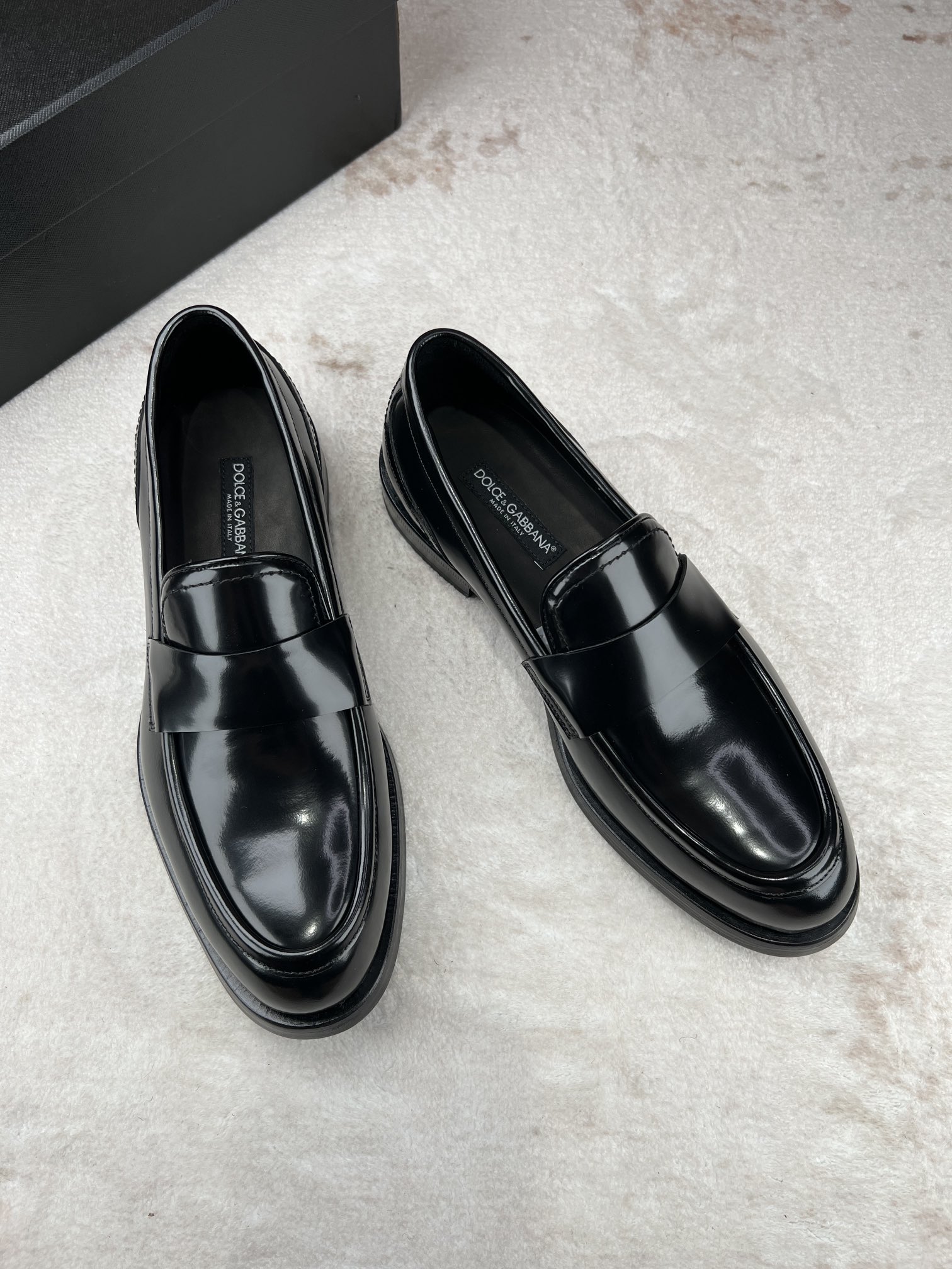 D&G Dolce & Gabbana cuero brillante de negocios zapatos casuales de los hombres Lefebvre zapatos, el