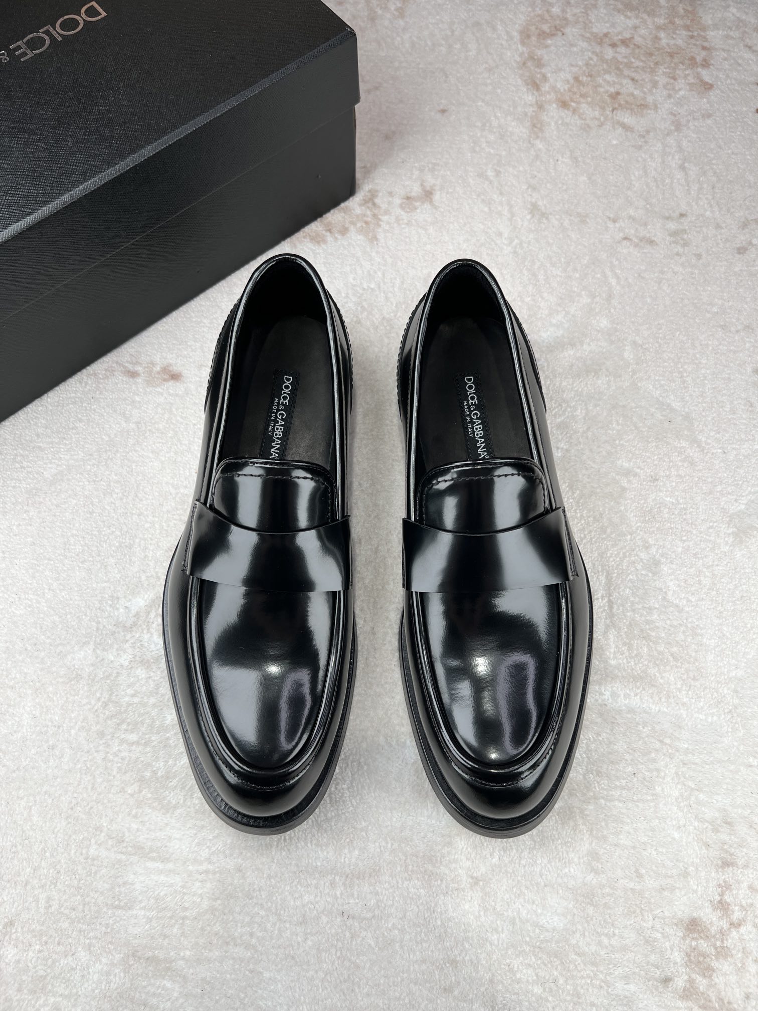D&G Dolce & Gabbana cuero brillante de negocios zapatos casuales de los hombres Lefebvre zapatos, el