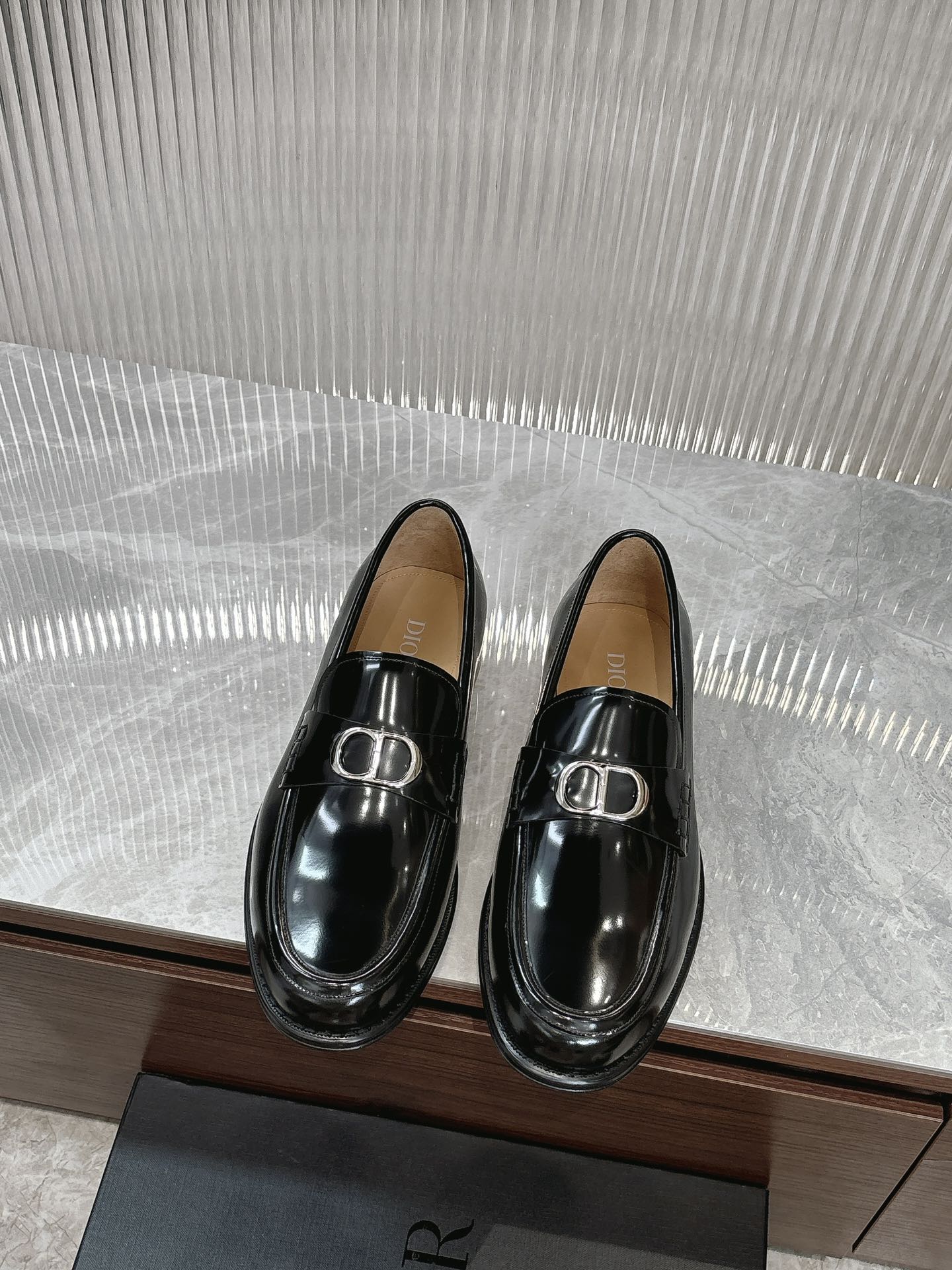Dior Men's Black Leather Loafers with Silver-Tone 'CD Icon' Signature 2 i1727647240 4487 2