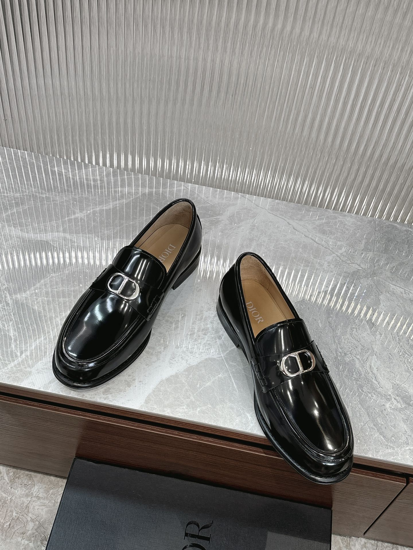 Dior Men's Black Leather Loafers with Silver-Tone 'CD Icon' Signature 3 i1727647240 6465 3