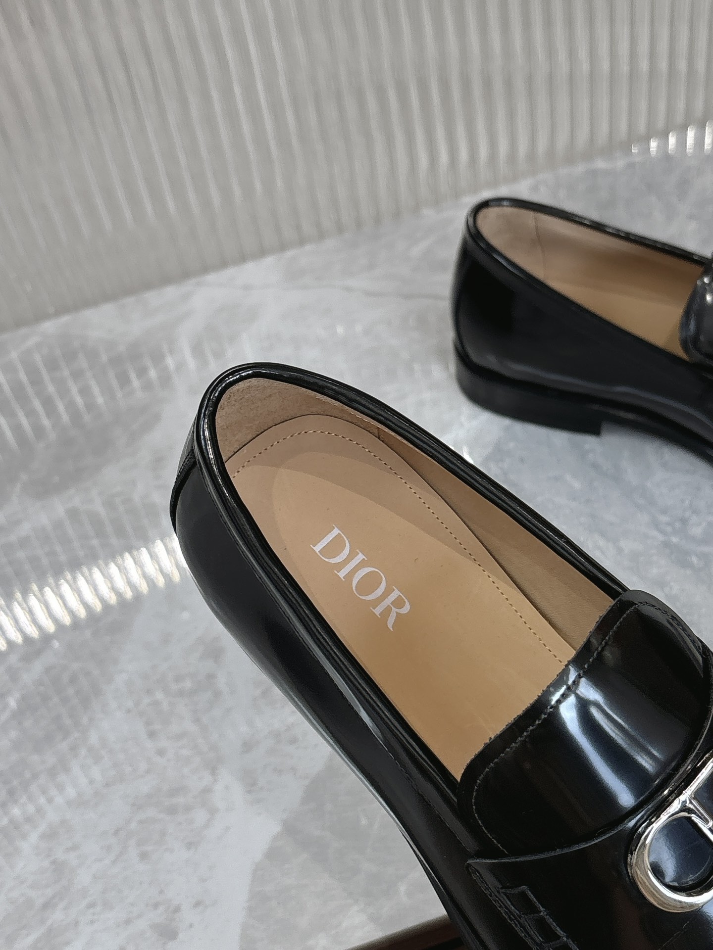 Dior Men's Black Leather Loafers with Silver-Tone 'CD Icon' Signature 8 i1727647240 7621 6