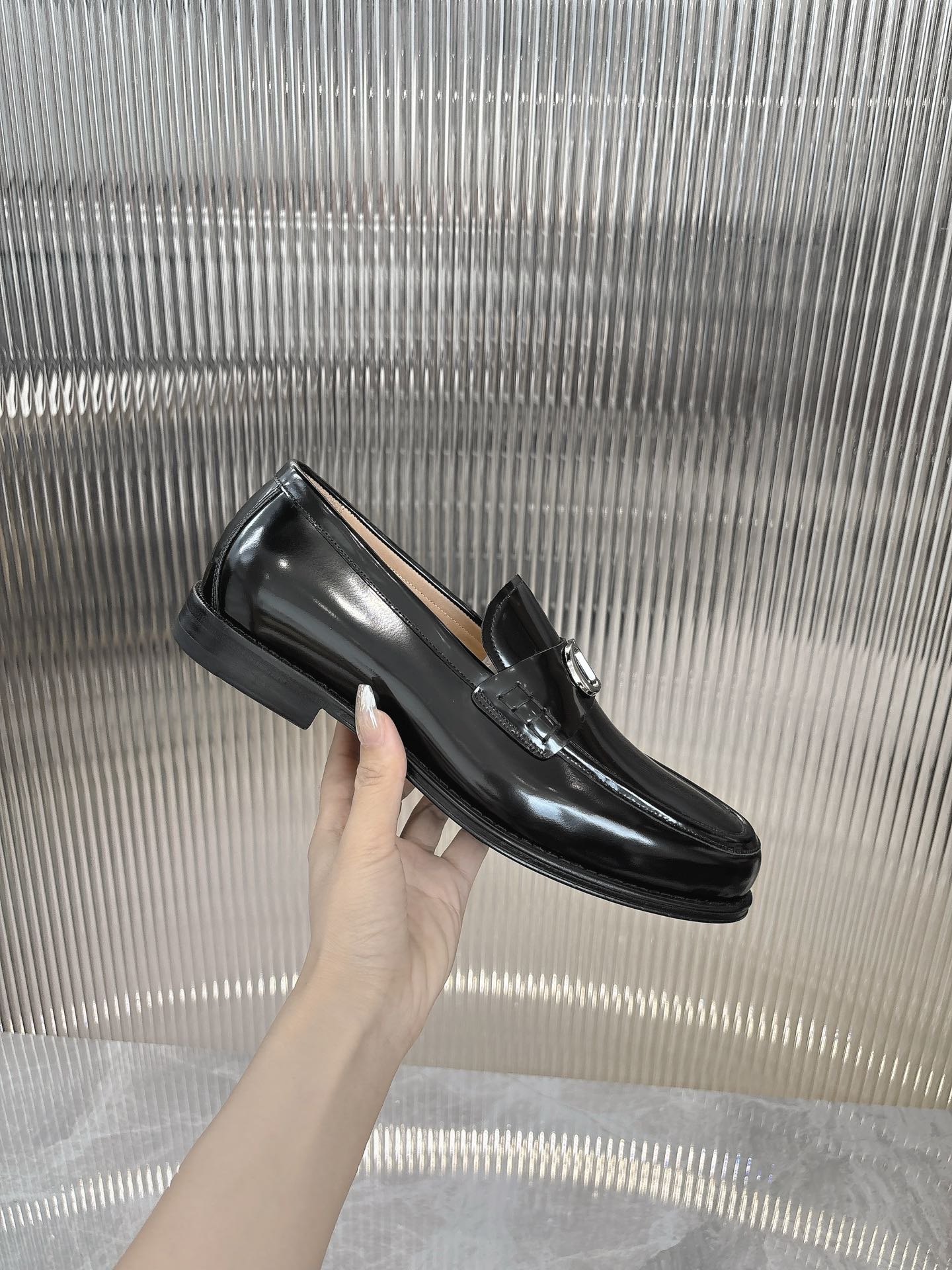 Dior Men's Black Leather Loafers with Silver-Tone 'CD Icon' Signature 6 i1727647240 879 0
