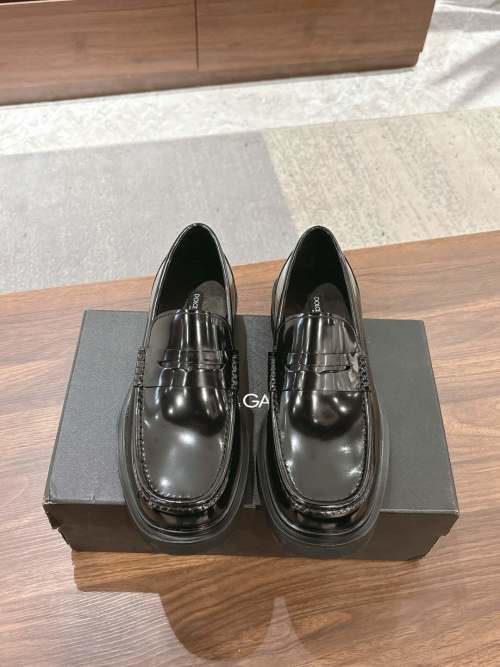Dolce&Gabbana Men's Black Leather Penny Loafers - Classic Style 1 Dolce&Gabbana Men's Black Leather Penny Loafers - Classic Style