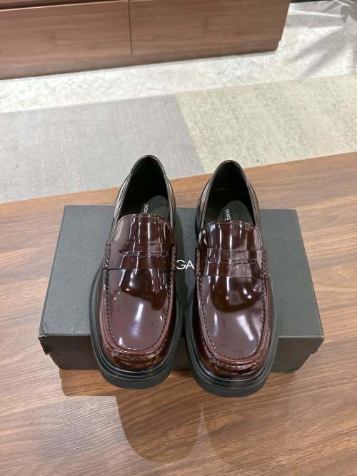 Dolce & Gabbana Men's Leather Loafers, Brown, Sizes 38-44