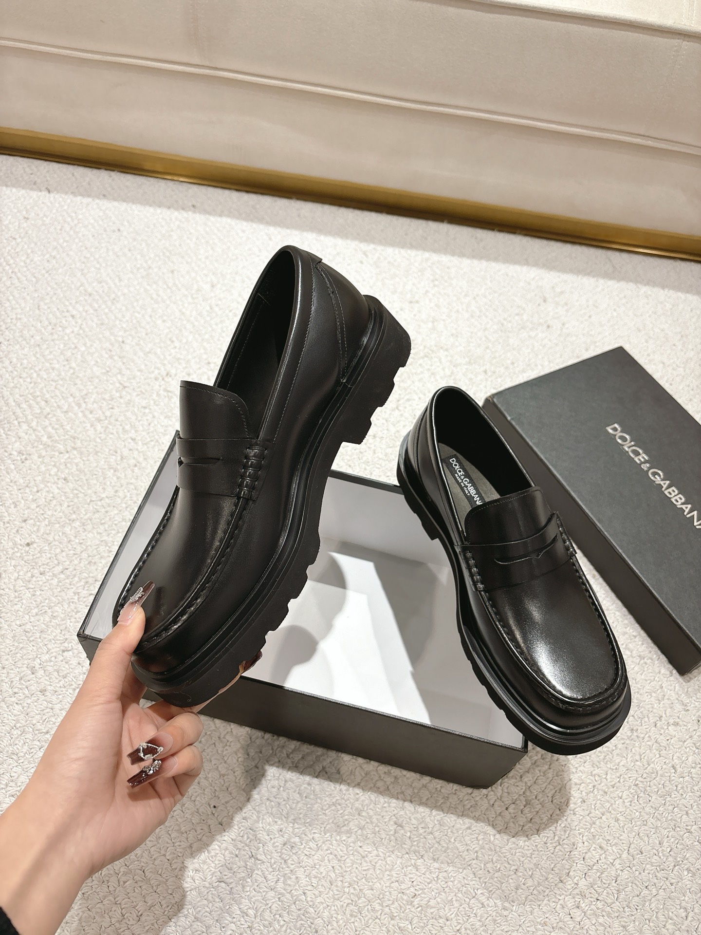 Dolce&Gabbana / Dolce & Gabbana boutique de los hombres zapatos casuales de cuero, de primera calida