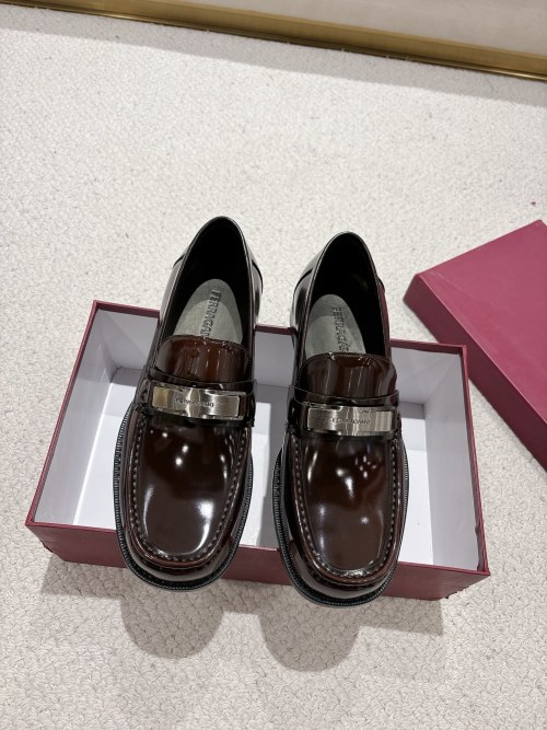 Ferragamo Men's Brown Leather Loafers with Silver-Tone Hardware 1 Ferragamo Men's Brown Leather Loafers with Silver-Tone Hardware