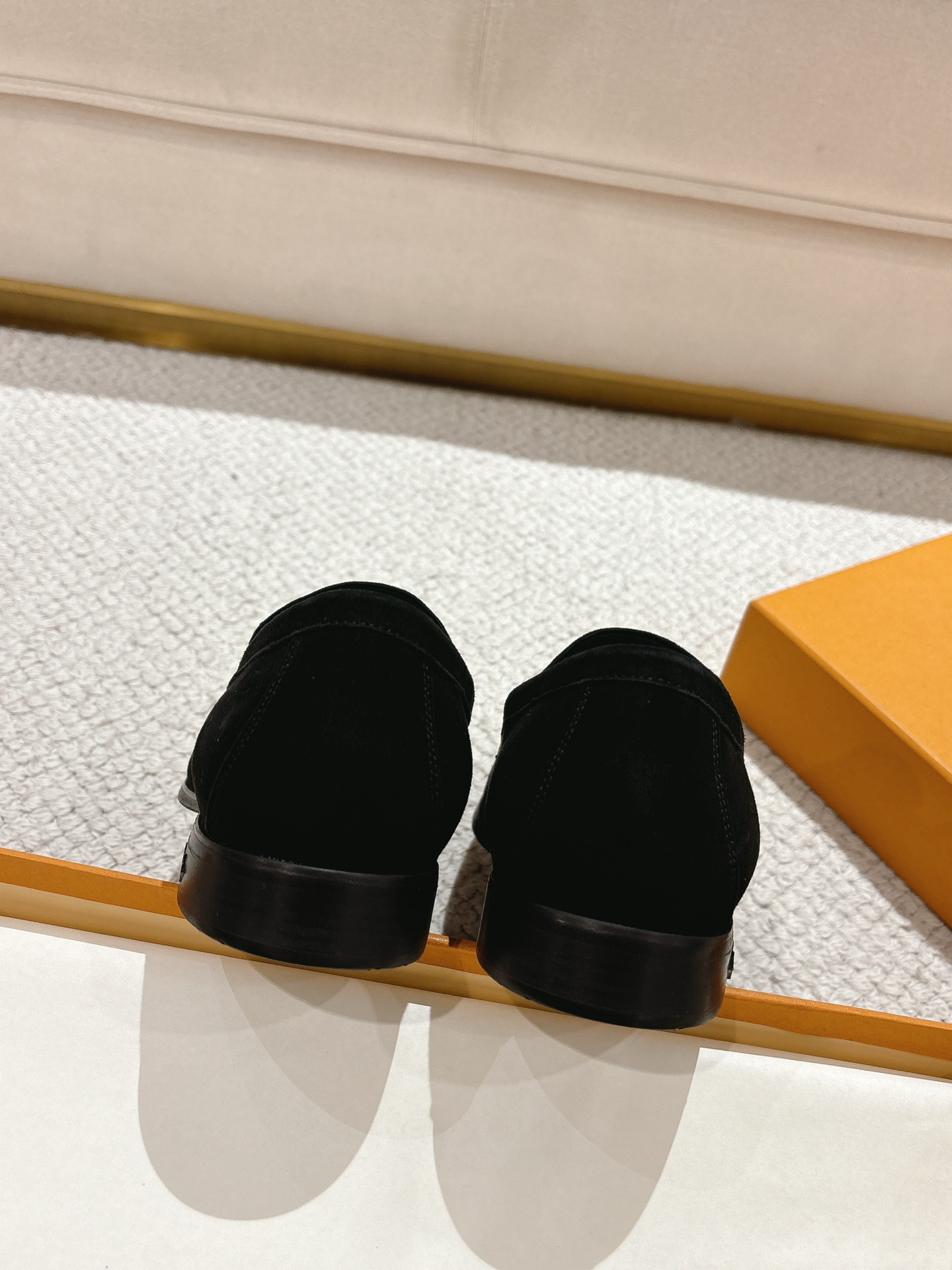 Louis Vuitton Men's Black Leather Loafers with Monogram Accent 10 i1745523182005 7601 0 8