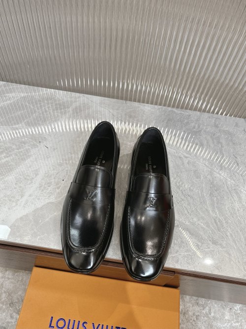 Louis Vuitton Men's Classic Leather Loafers – Genuine Leather Dress Shoes 1 Louis Vuitton Men's Classic Leather Loafers – Genuine Leather Dress Shoes