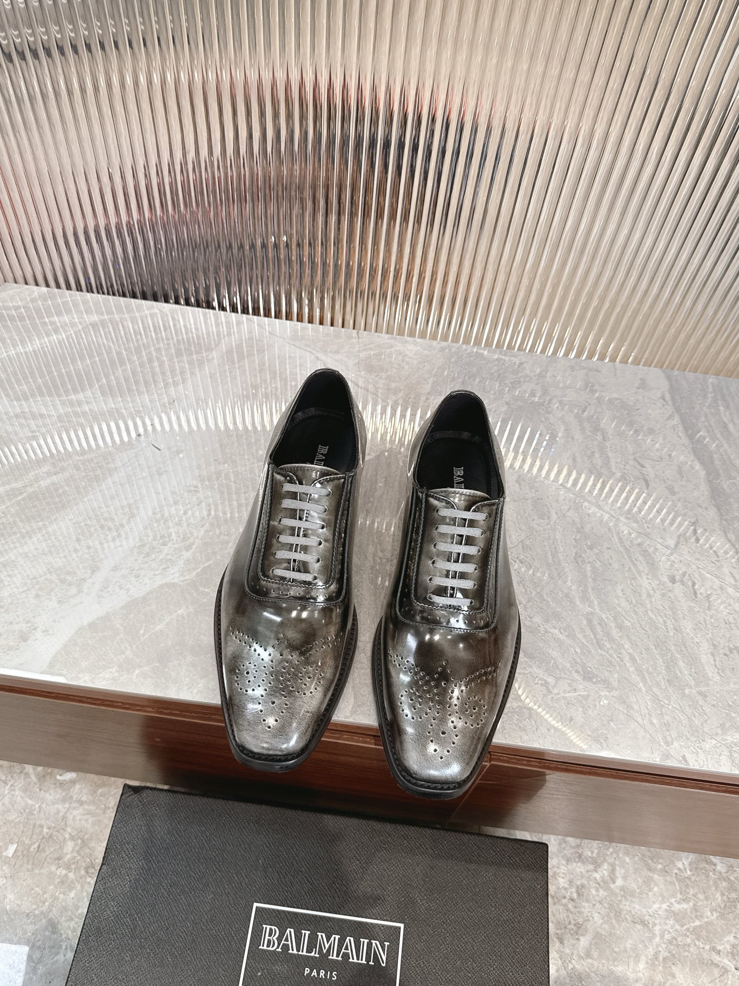 Balmain Men's Formal Derby Shoes - Premium Leather, Comfortable & Stylish