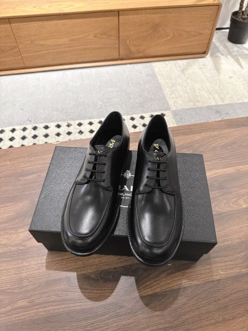 Prada Men's Black Leather Lace-Up Dress Shoes, Premium Quality & Comfort 1 Prada Men's Black Leather Lace-Up Dress Shoes, Premium Quality & Comfort