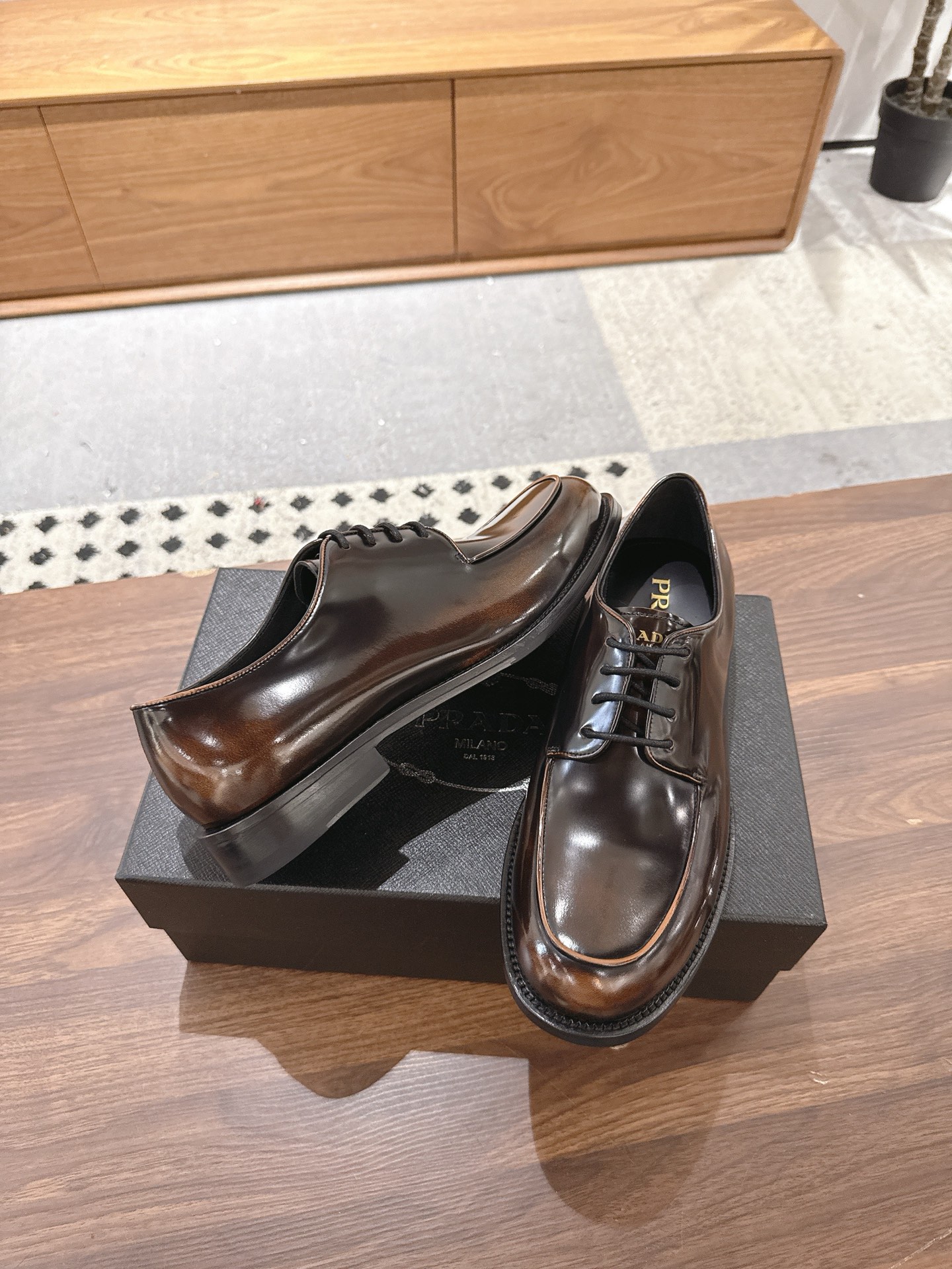 Prada Men's Leather Oxford Shoes - Premium Quality & Classic Design 4 i1753044860708 4331 0 2